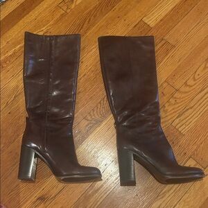 Kate Spade Baina Brown Leather Knee-High Boots. Size 8.5.